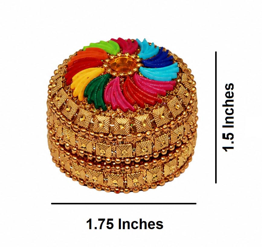 Image of Indian Dark Red Pure Kumkum Powder (Sindoor, Kumkuma, Kum Kum) For Makeup, Pooja And Other Hindu Rituals (Fancy Box 3)
