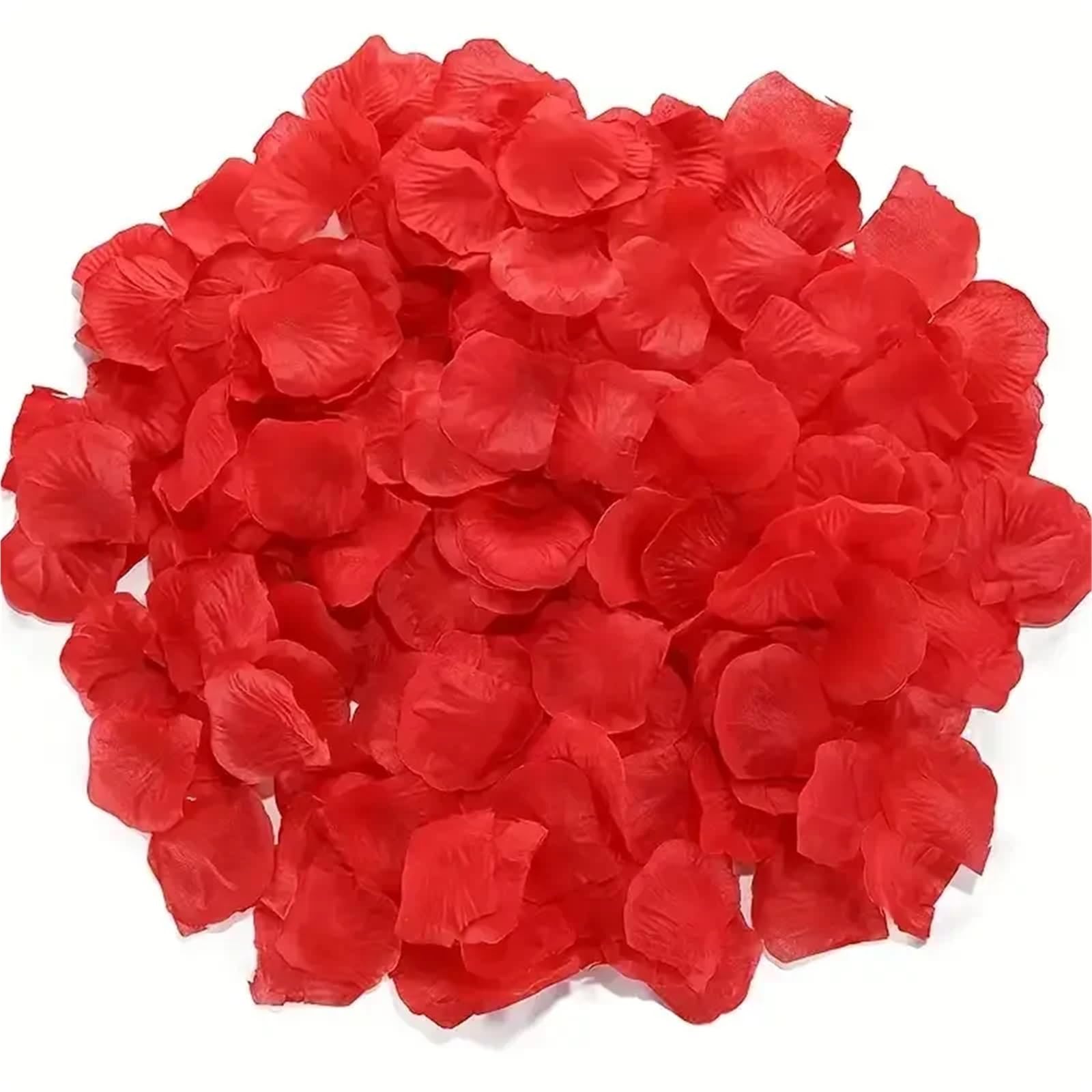 künstliche Blütenblätter 2000 Stück mehrfarbige künstliche gefälschte Rosen, rote, Seidenblumen, Blütenblätter for Valentinstag, Hochzeit, Party, Gastgeschenke(Red)