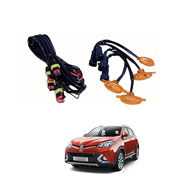 PRIKNIK LED Grille Lights Amber Yellow Grill Led with Fuse Adapter Wiring Harness Kit (4PCS, Amber Shell with Amber Light) Compatible with GS