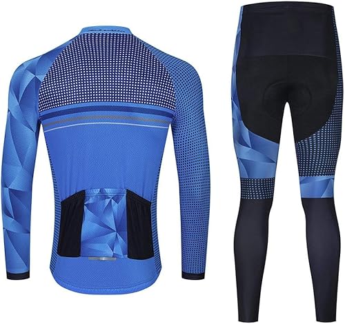 Miniatura 2 de Conjunto de ropa de ciclismo para hombre, manga larga, transpirable, camiseta de ciclismo de carretera, camisetas de ciclismo con pantalones