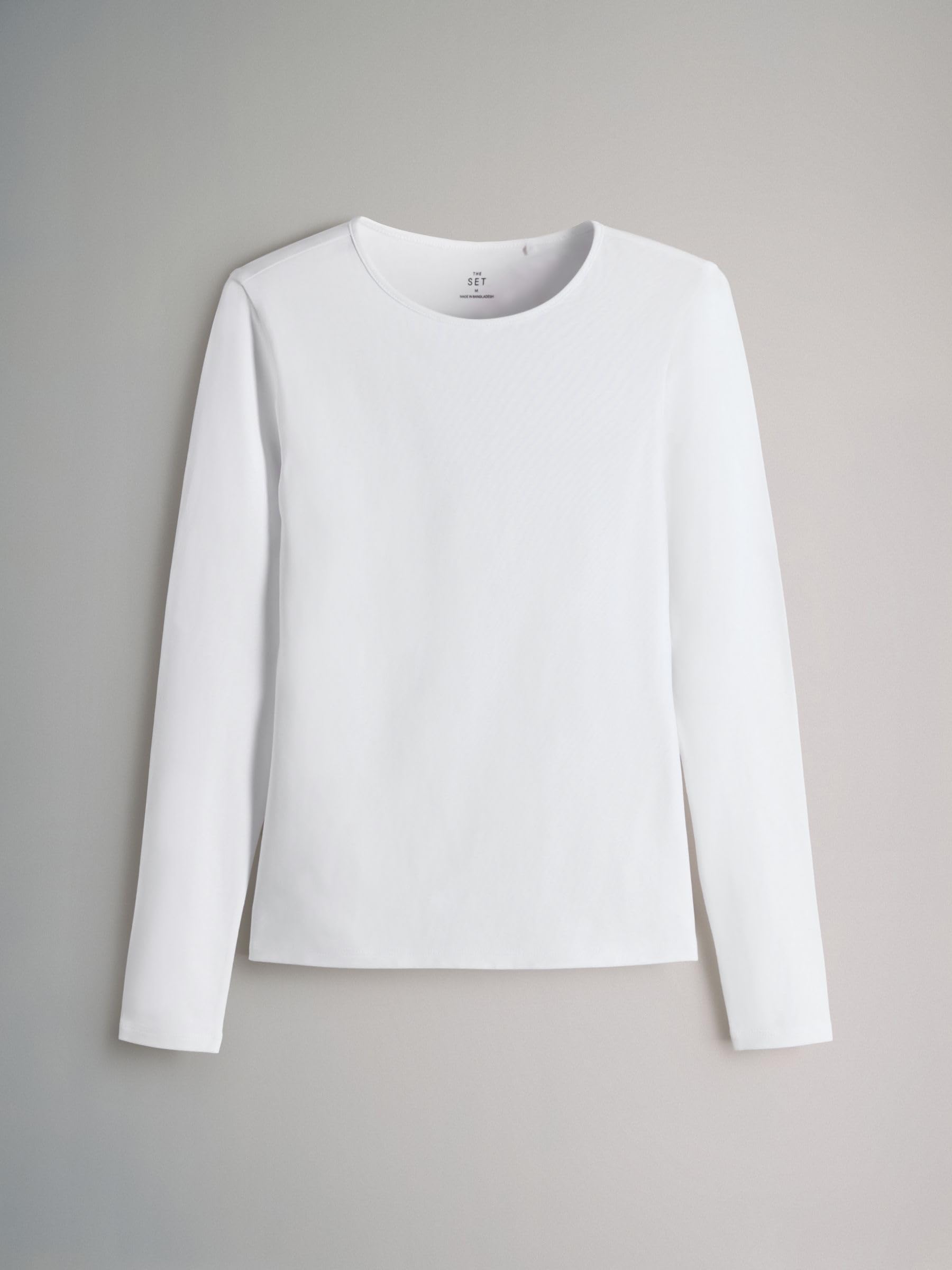 THE SET Femme T-Shirt Ras du Cou à Manches Longues, Lot de 5 | Coupe standard