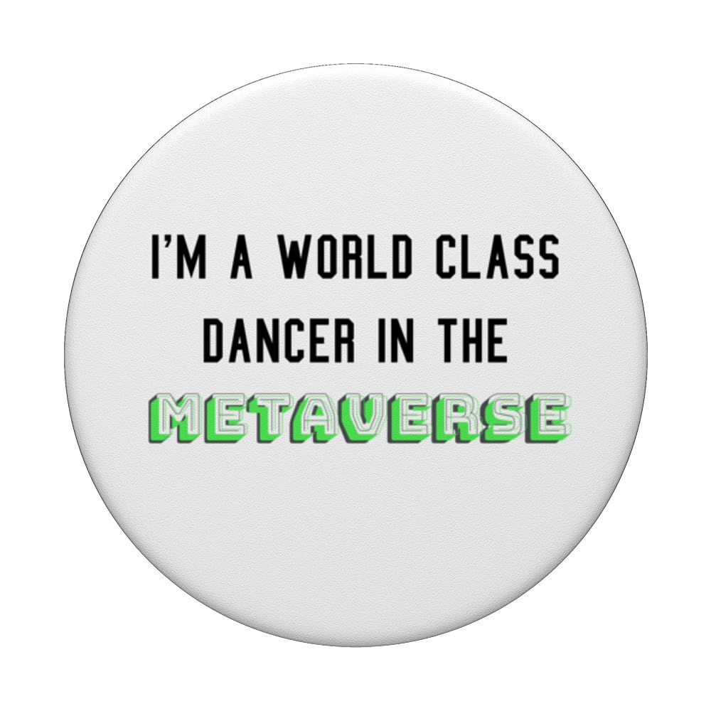I'm a world class dancer in the metaverse in VR headset PopSockets Swappable PopGrip, Black - Image 3