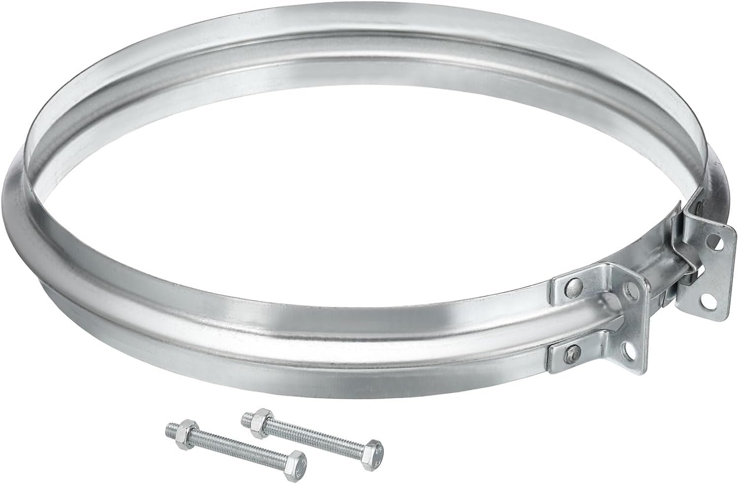 PATIKIL Duct Clamp, 10"(250mm) V-shape Clamp Zinc Plated Iron Pipe Clamp for Ventilation Ducting Dust Collection Chimney Pipe