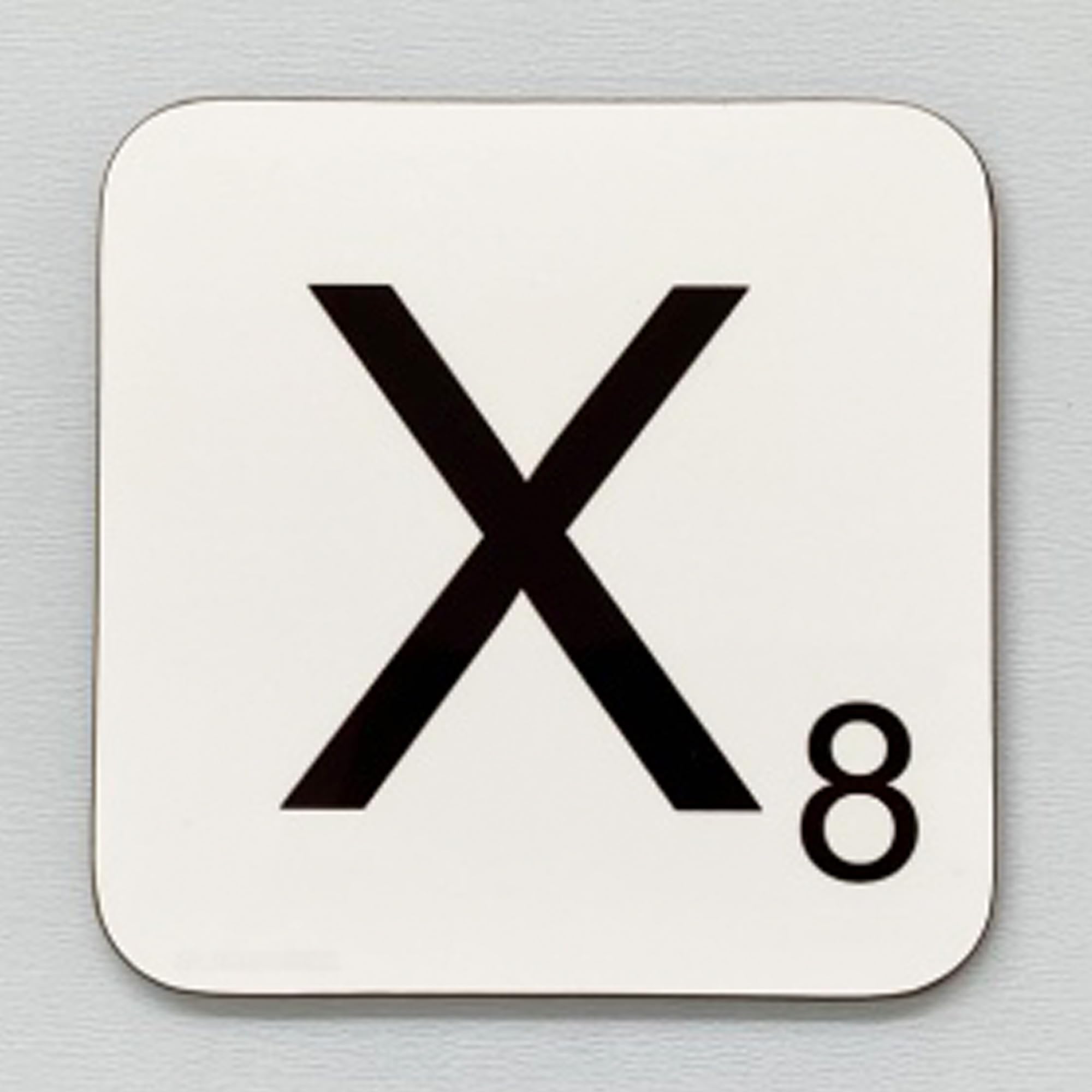 X Scrabble Letter - Fun Word Games Themed Design - Drinks Coaster - Hardboard - 9cm x 9cm - Gloss Finish