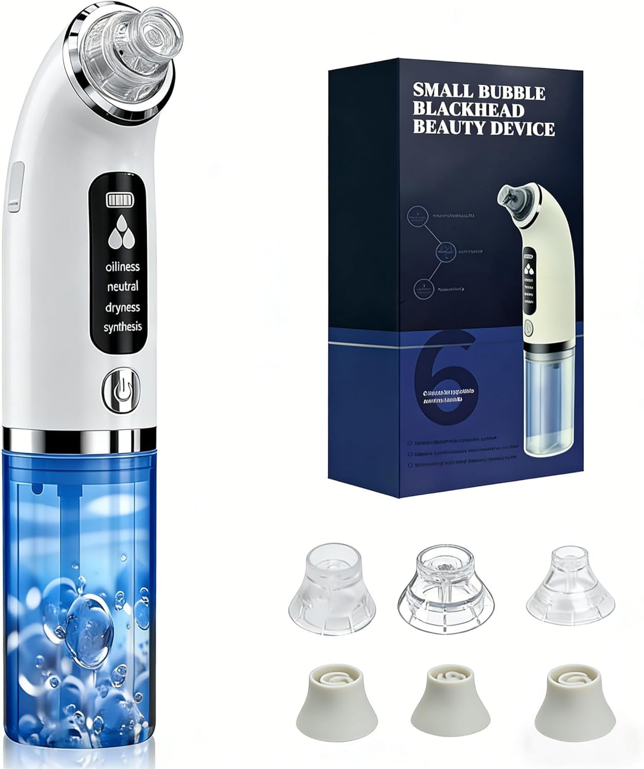Aspirateur Points Noirs, Extracteur Points Noirs Visage, 4 Modes, 6 Sondes, 75 kPa Super puissance, Tire Comedon Points Noirs Anti Point Noir Nez Nettoyage des Pore Peau Soin Visage Blackhead Removal