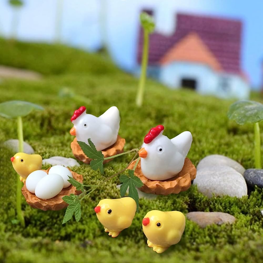 Krisah Pack of 14 pcs Miniature Decoration Animals Items Hen Family Resin Garden/Dollhouse/Fairy Garden (B07ZXZWNX5) Amazon Price History, Amazon Price Tracker
