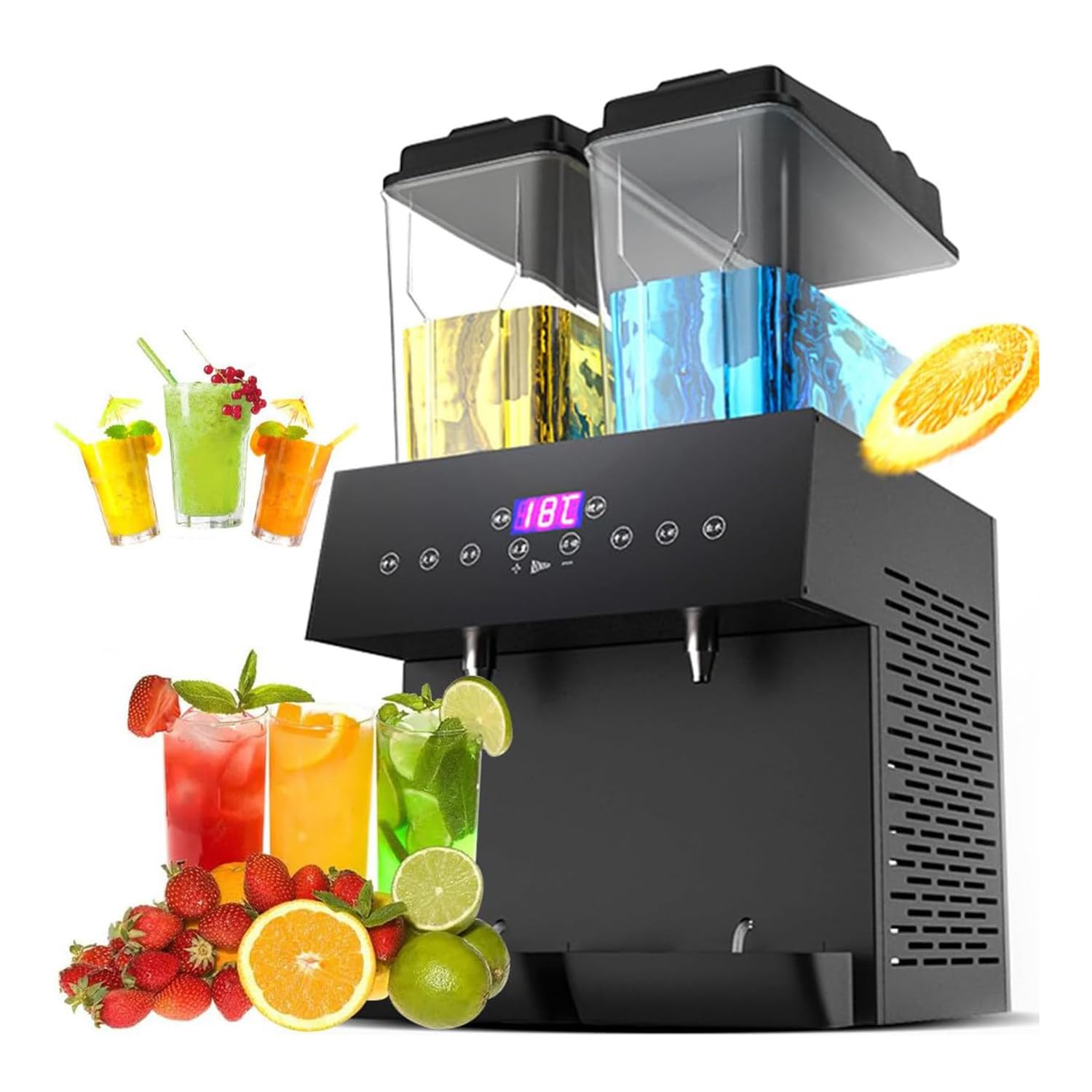 Máquina Automática De Bebidas, Máquina De Té Helado Y Zumos De Autoservicio con Termostato, Dispensador De Bebidas De 32 litros con Termostato para Fiestas En Restaurantes.