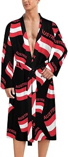 Flag of Austria Casual Robes Bathrobe V-neck Loungewear Sleepwear Spa Pool
