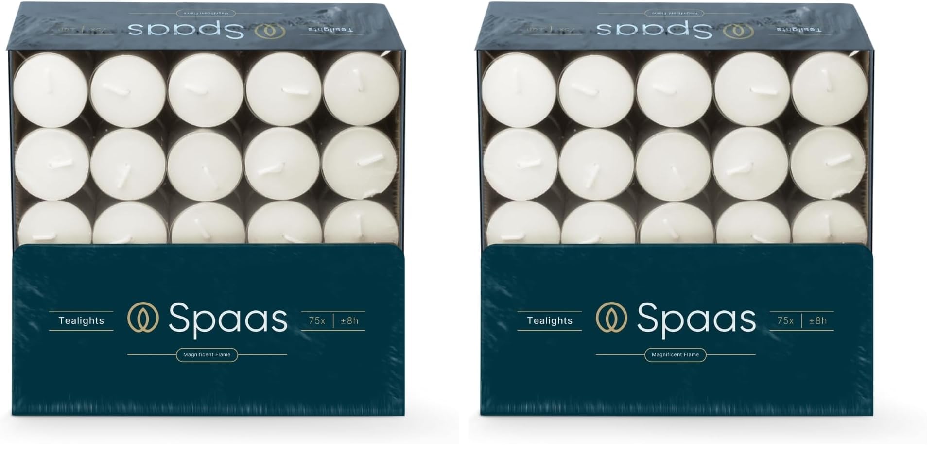 Bougies chauffe-plats SPAAS 8h blanche anti-coulure lot de 2 boîtes pour événements sans stress