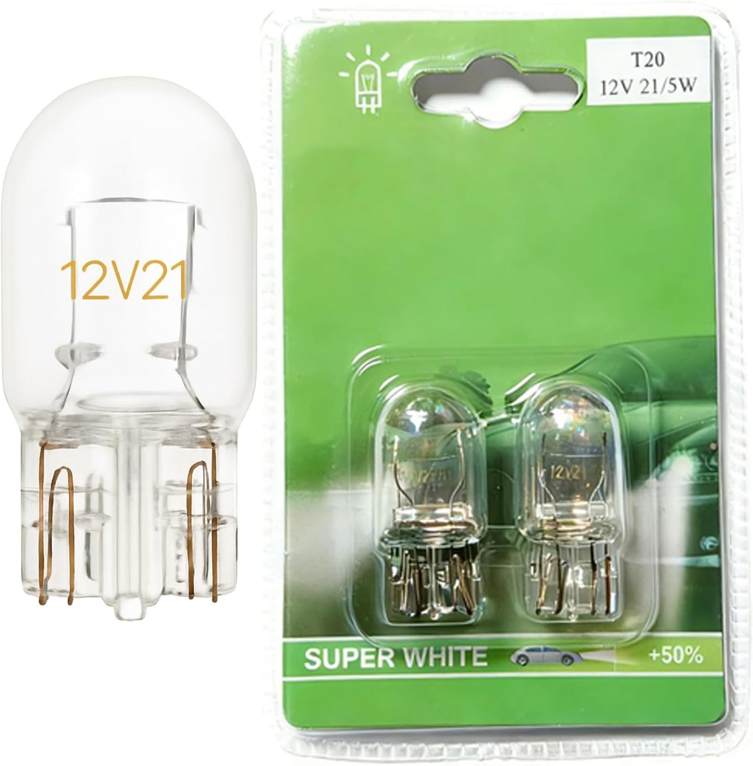 Car Bulbs 12V 21/5W Clear Dual Filament Tail & Brake Light Bulbs – P21/5W 380 BAY15D Stop & Rear Light Replacement – Twin Pack for Car, Van & Motorcycle