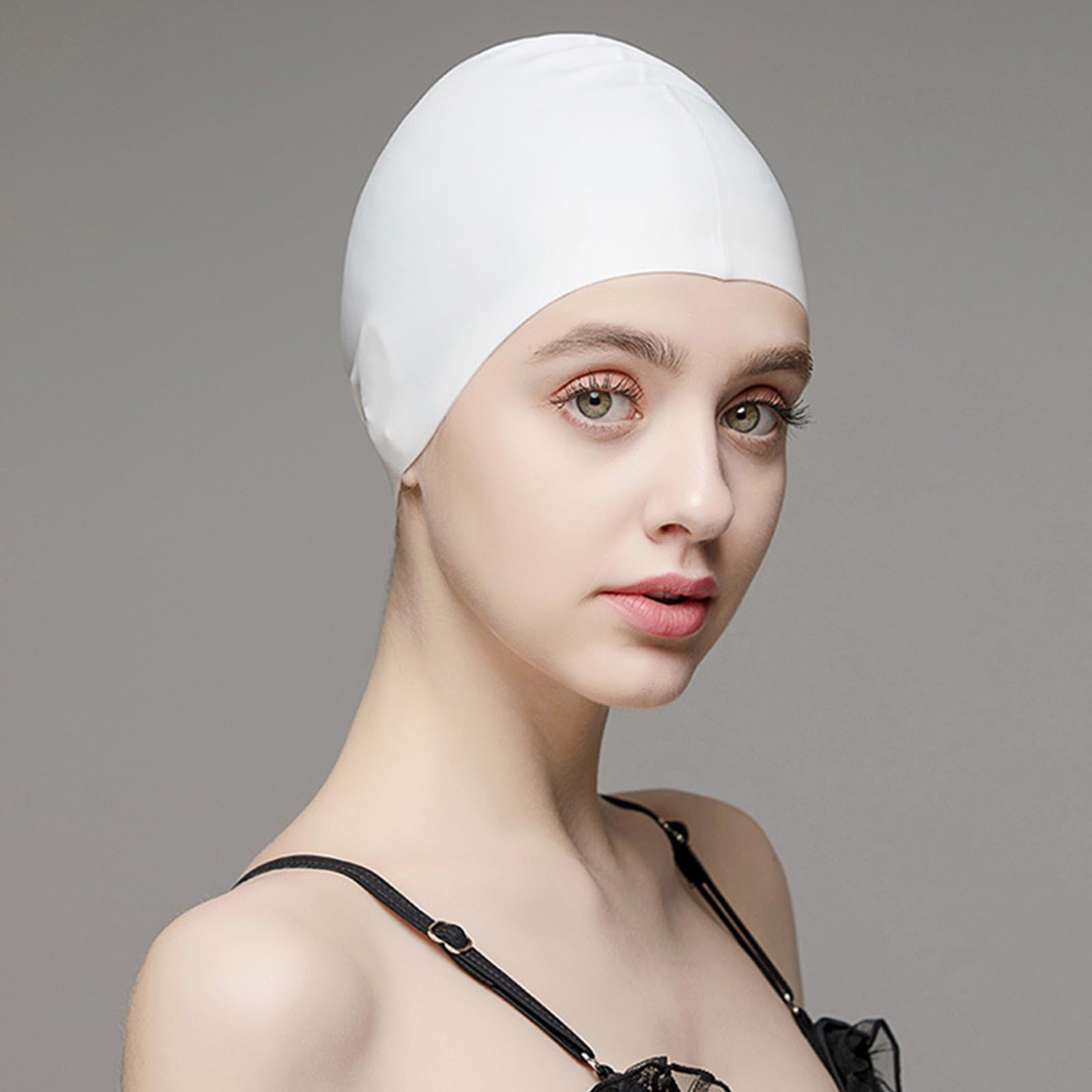Gorros de natación de silicona de pelo largo, gorro de natación elástico unisex