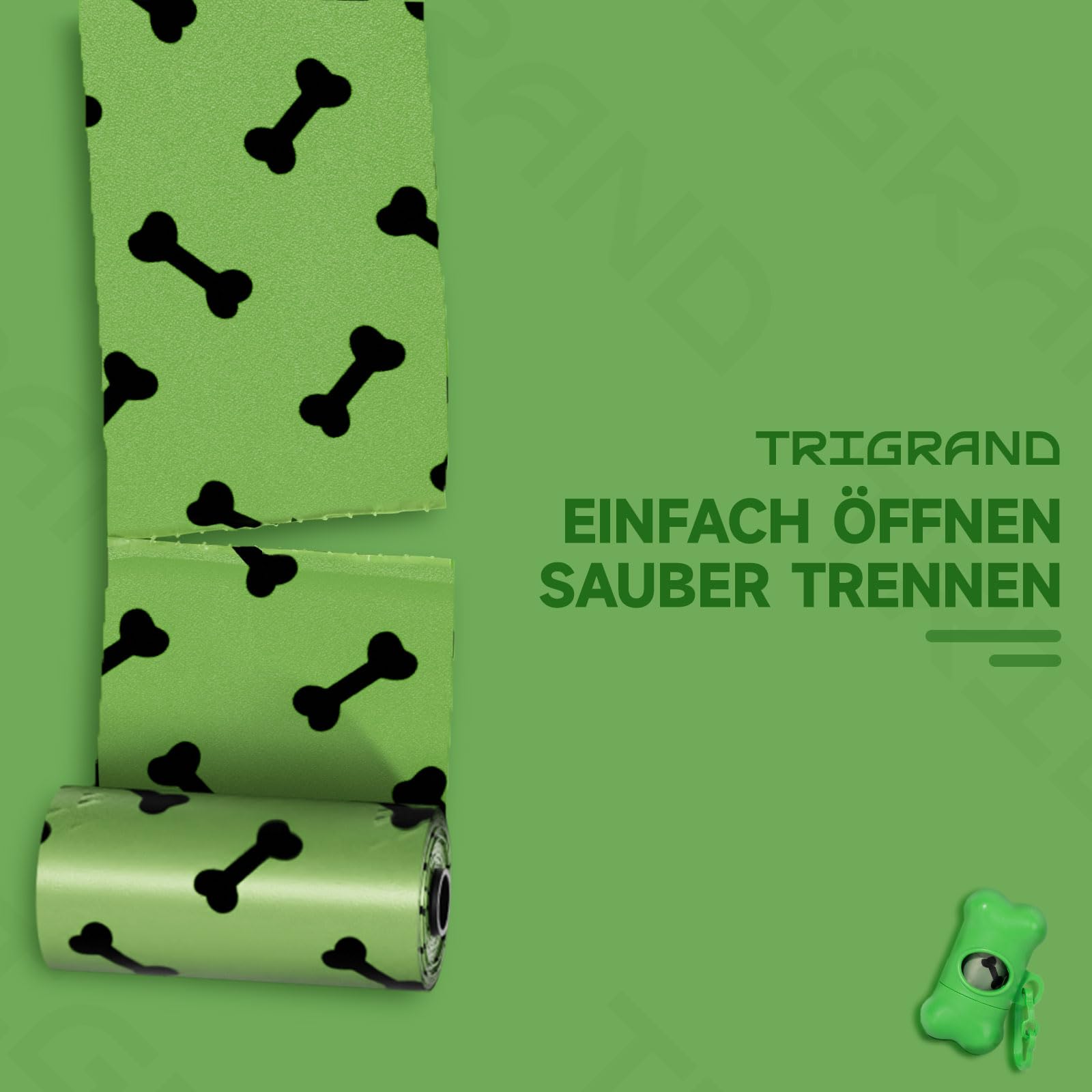 450 sacchetti per cacca per cani, biodegradabili, a prova di perdite, extra spessi, compostabili, facili da strappare, con dispenser, per passeggiate all'aperto, verde