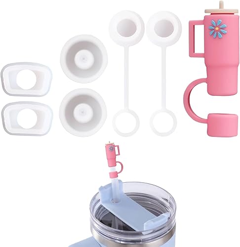 Juego de tapones de silicona para vasos Stanley, compatible con vaso Stanley 1.0 con mango de 30 oz40 onzas, incluye 3 tapas de cubierta de pajilla,