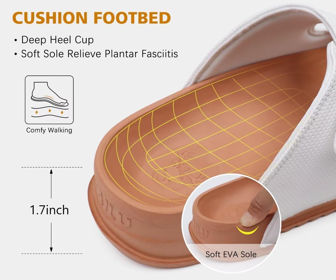 KuaiLu Womens Sandals with Arch Support Comfortable Orthopedic Cushion Recovery Slides Summer Fashion Leather Double Buckle Casual Slip On Plantar Fasciitis Shoes for Indoor&Outdoor (US Size 6-12) - Image 3