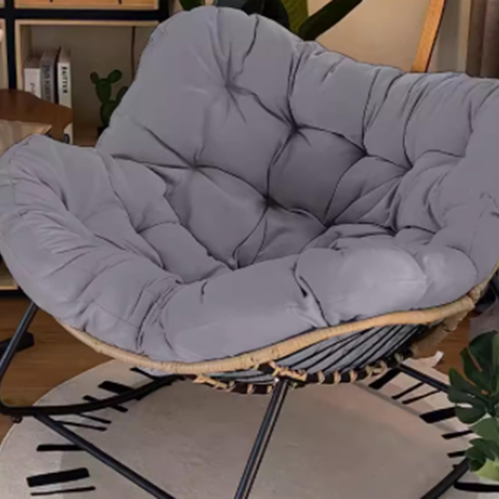 YXCUIDPUpholstered Glider Rocker with High Backrest,Rocking Chair,Comfy Beige Glider Rocker with Padded Seat,Living Room, Bedroom, Office Rocking Chair(Light Gray)