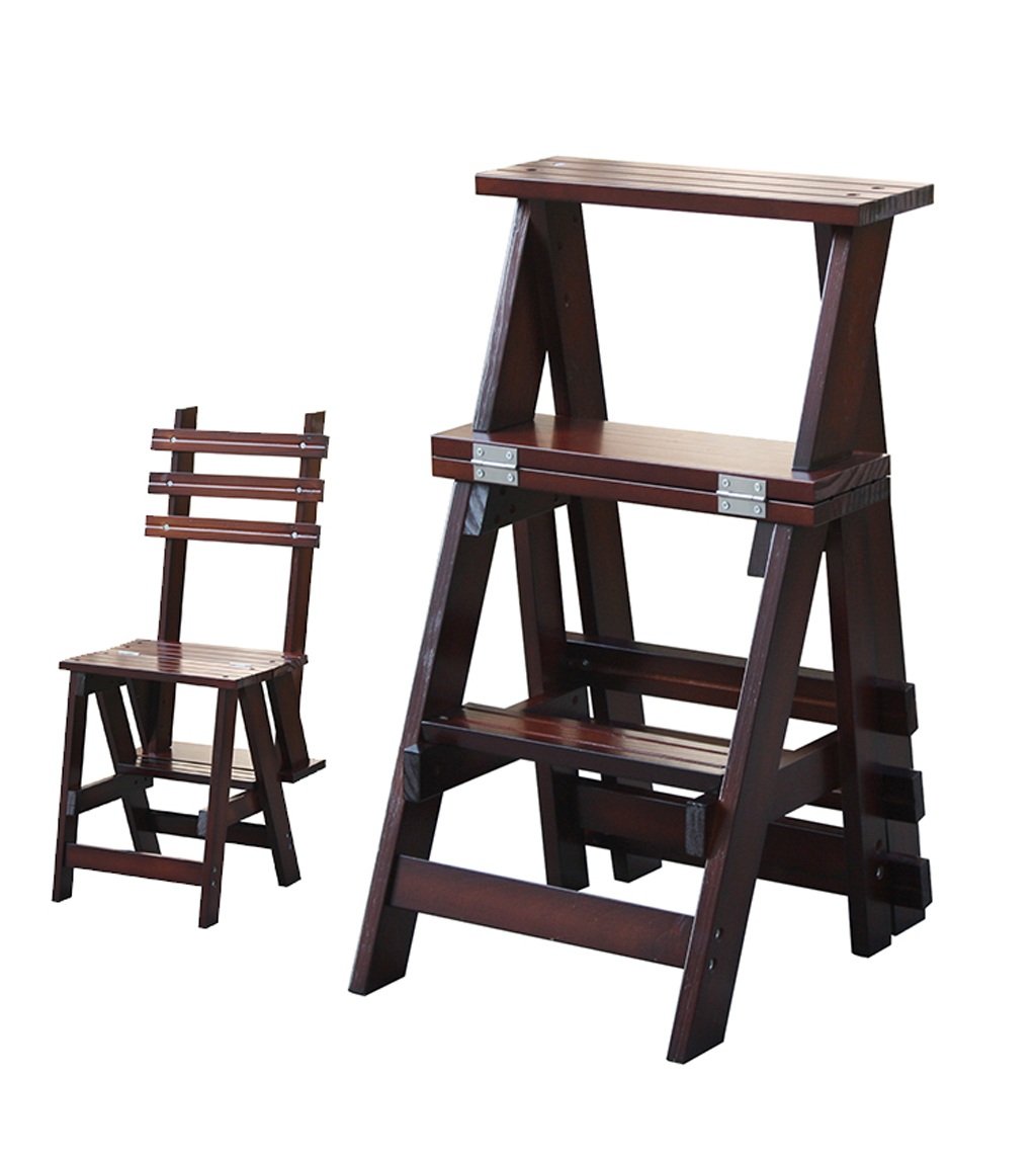 Chaises sièges escalier pliant bois massif multifonctions tabouret 2 couleurs