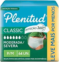 Plenitud Roupa Íntima Classic para Incontinência P/M 64 Un