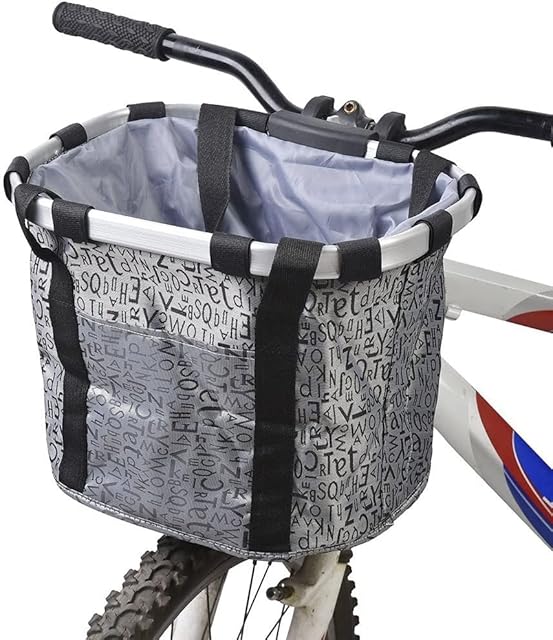 Bicycle Bike Detachable Cycle Front Canvas Basket Carrier Bag Pet Carrier Aluminum Alloy Frame Pet Carrier