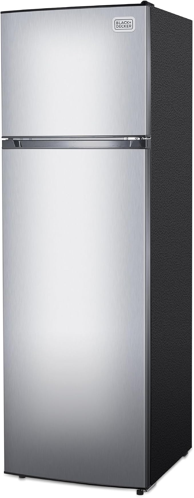 BLACK+DECKER 10 Cu. Ft. Top Mount Refrigerator with Freezer, 2 Door Fridge with Top Freezer and Mechanical Temperature Control, For Homes and Apartments, BDA10LAS, Stainless Steel Look on Fridge.com