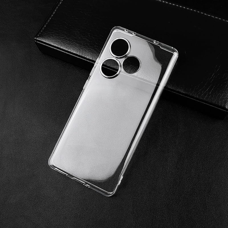 Image of NISHTECH for Realme GT 6T 5G Premium Transparent Hybrid Soft Slim Dust Proof Back Case Cover Silicone with Camera Protection