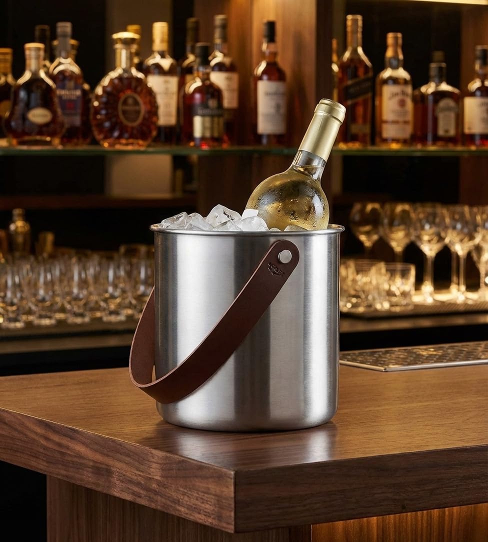 Suinga Cubitera inoxidable moon 5,6 litros | Cubitera acero inox 5,6 L para enfriar bebidas y hielo