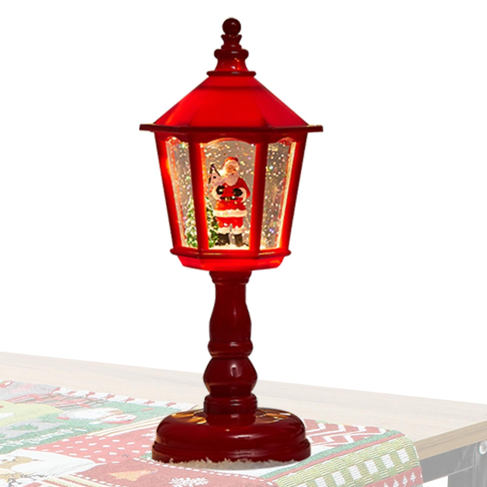 Linterna de Navidad con globo de nieve hexagonal LED a pilas