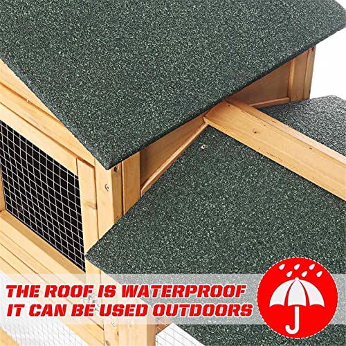 Chamber Hölzerner Kaninchenstall Mit Stallabdeckung Deluxe Hühnerstall Indoor- Und Outdoor-Haustierhauskäfig Für… – Bild 5