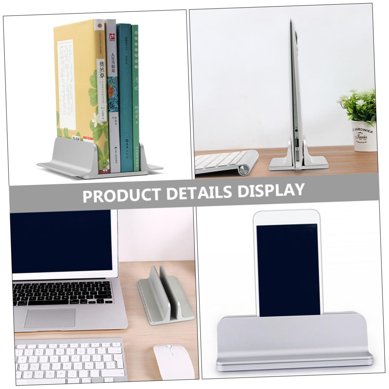 SHINEOFI Soporte Vertical De Aluminio para Laptop Base Estable y Duradera para Escritorio para Refrigeración y Organización De Portátiles
