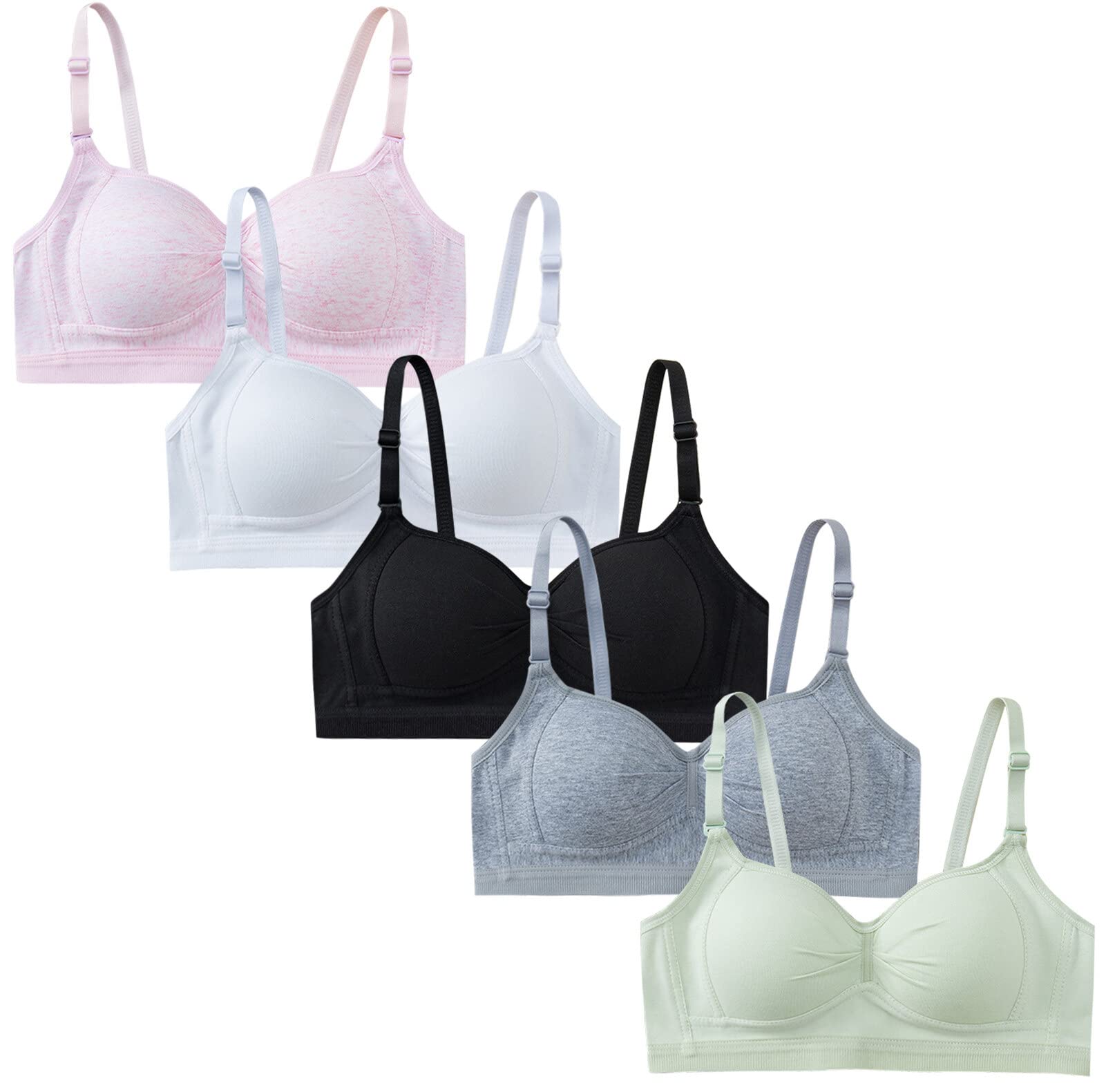 Happy Cherry Lot de 5 Soutiens-Gorge de Sport pour Adolescentes Fille Brassières de sans Armatures