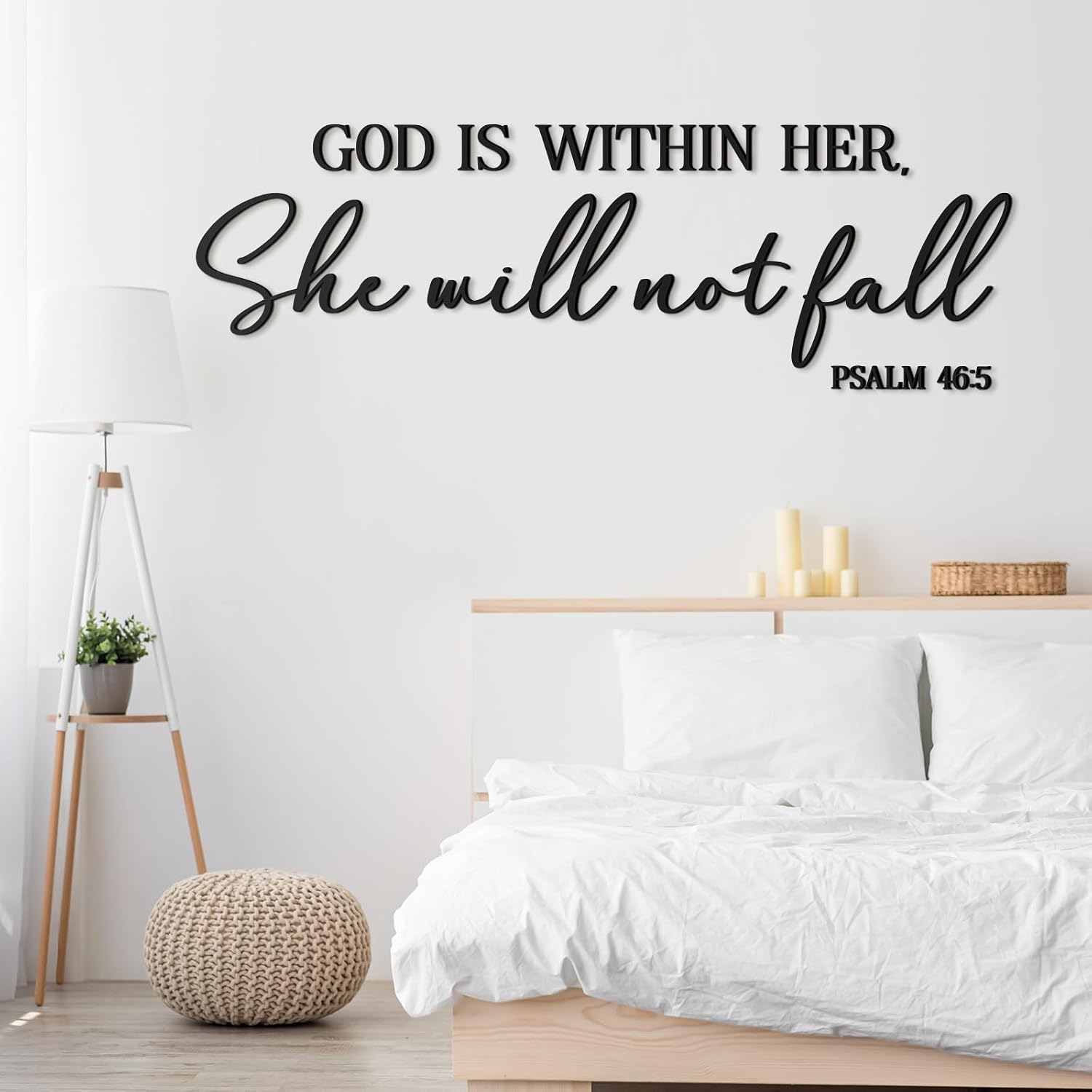 AceOrbit Bible Verse Wall Art 3D Wooden Letters Scripture Sign Her