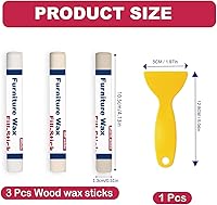 Vista 4 de Barras de Relleno de Madera 3 Colores Barra de Relleno de Cera Blanca, Kit de Reparación de Madera para Arañazos, Grietas, Rasguños, Hendiduras