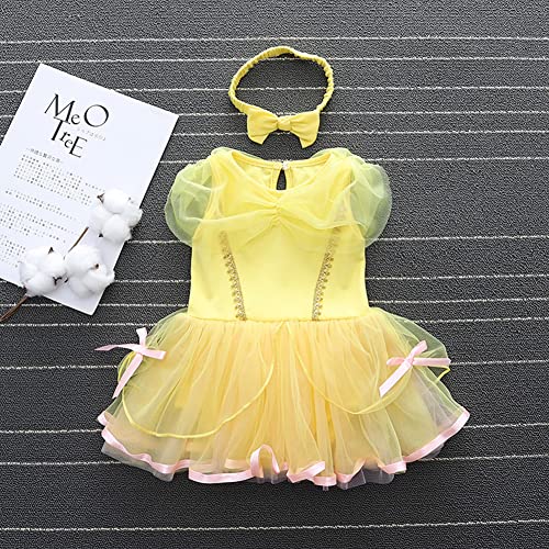 image for IBAKOM Infant Toddler Baby Girl Princess Romper Dress with Bowtie Head