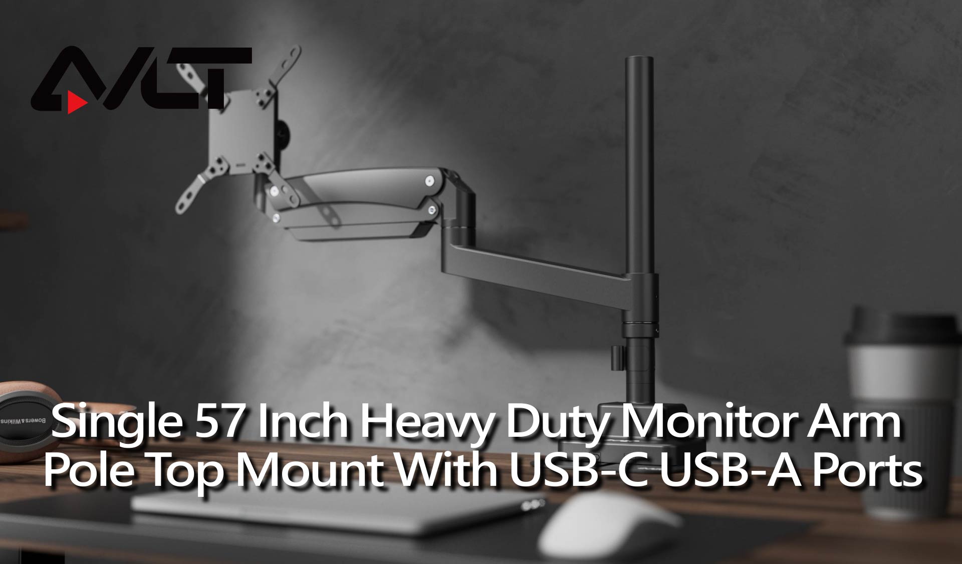Amazon.com: AVLT Single Monitor Arm Pole Top Mount for 17-57