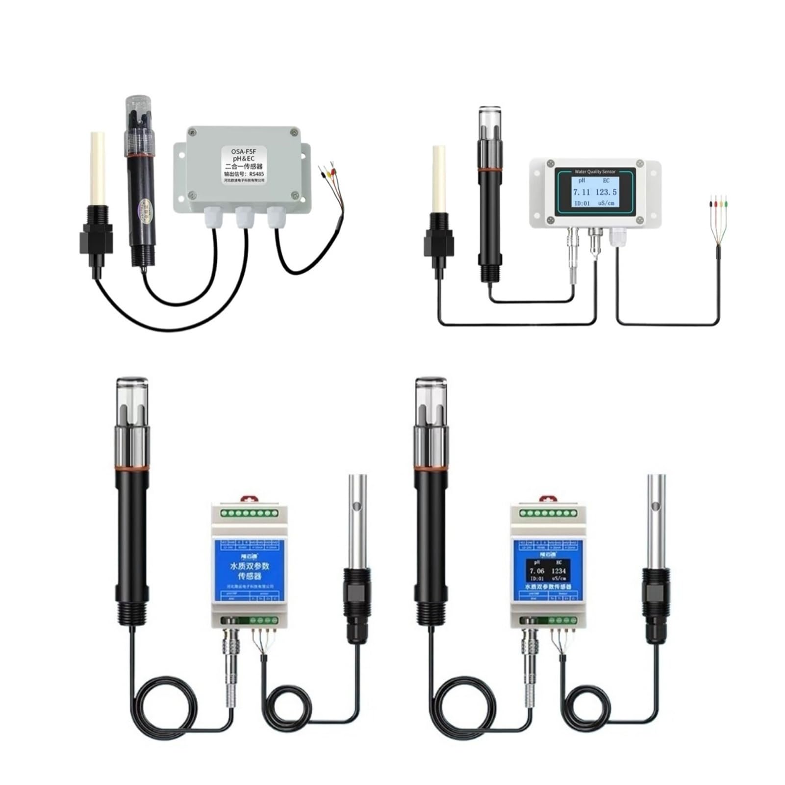PH Sonde Wasser PH EC Elektrode Sonde 2-in-1 RS485 Sensor Detektor Industrielle Abwasser Monitor(OYS-PHEC(P)-IP65)