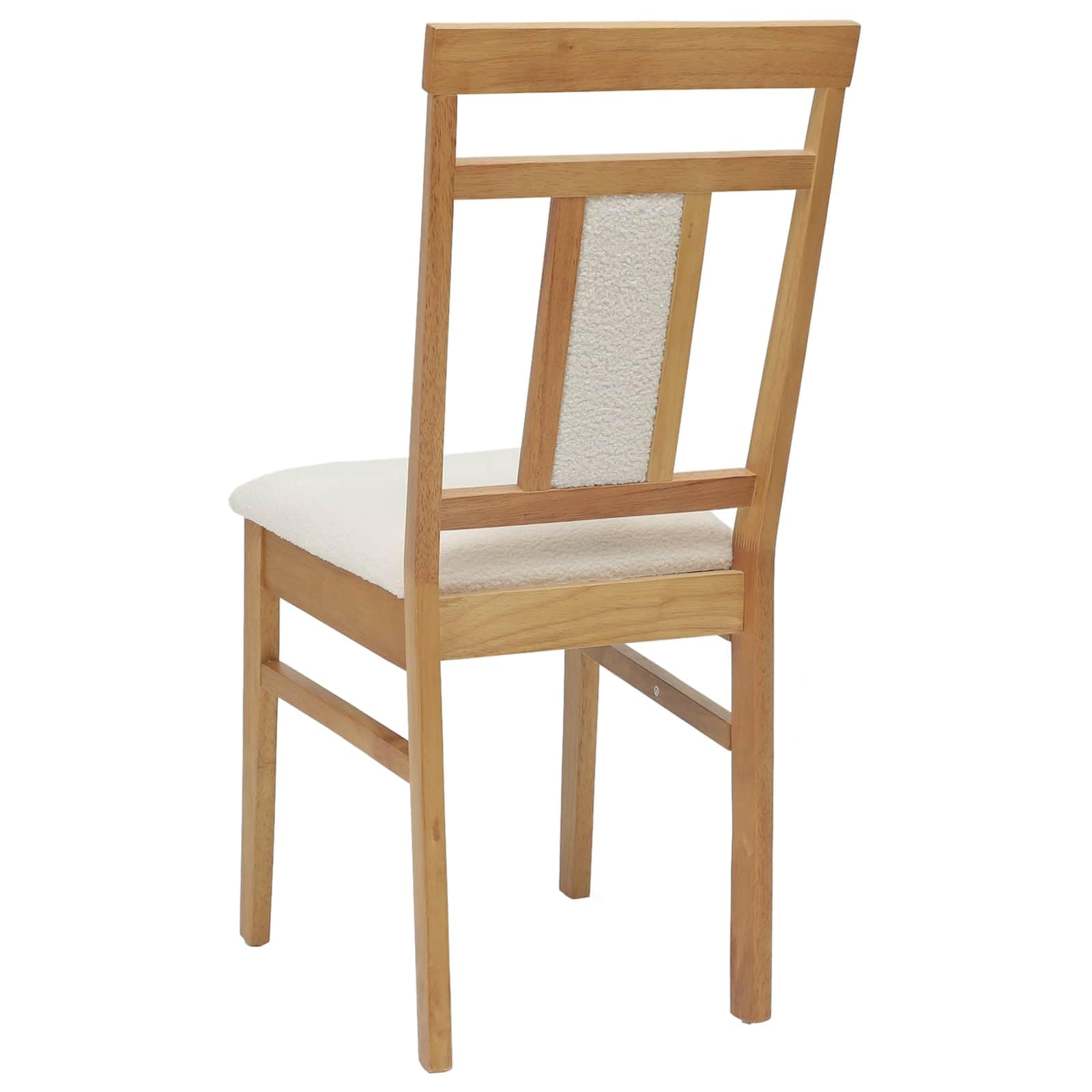 Generico Sedia da Pranzo 2 PCS Naturale e Chiaro Legno di Gomma Solido,Mobili,Sedie,Sedie per Cucina e Sala da Pranzo,Marrone,10 kg,42020509