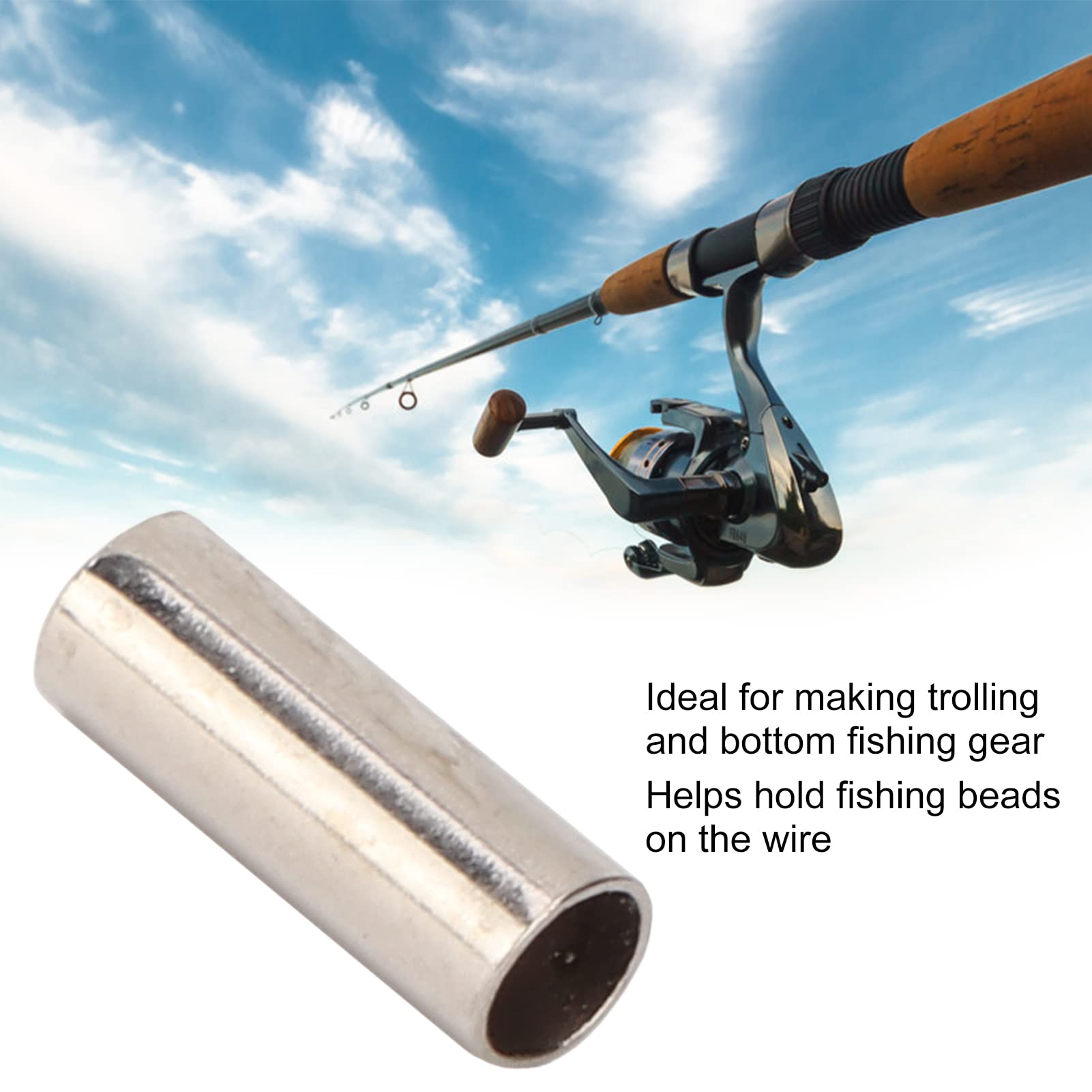 Tool parts 5mm Aluminum Double Hole Clamp Clip Sleeve 50 Pcs for Wire Rope