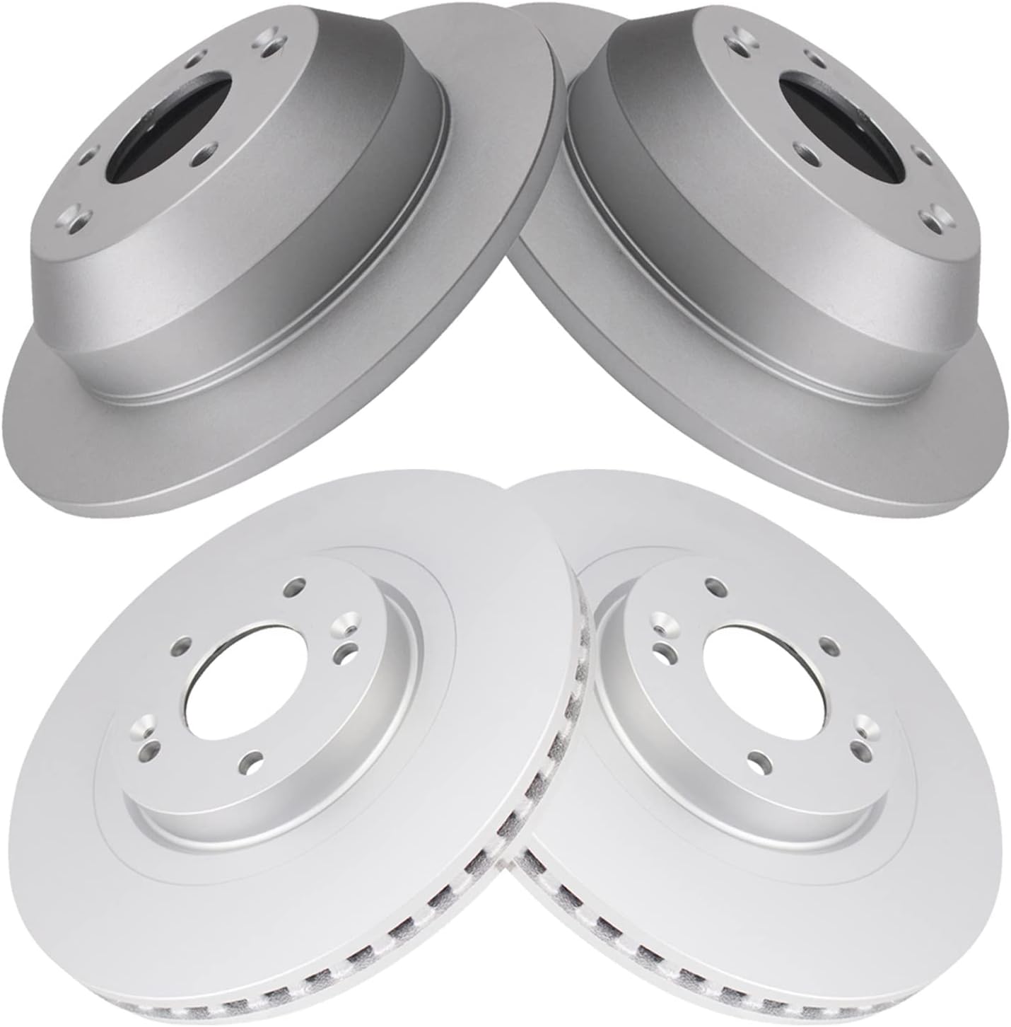 TRQ Front and Rear Brake Rotors Set Premium G-Coated Compatible with 2013-2018 Hyundai Santa Fe Santa Fe Sport 2014-2015 Kia Sorento