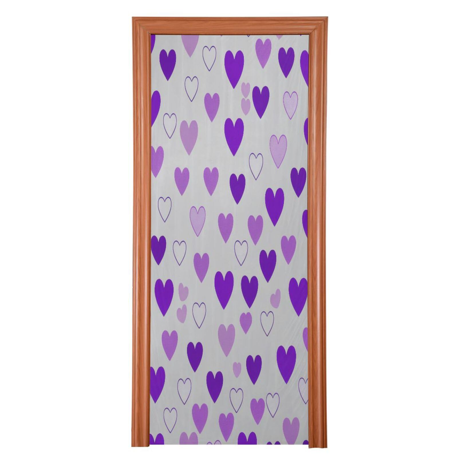 FLildon Violet Heart Love Valentine's Day Door Cover Decoration, Party Accessory Porch Decor for Festive Ornament Room Door Covers 36 x 98 Inch