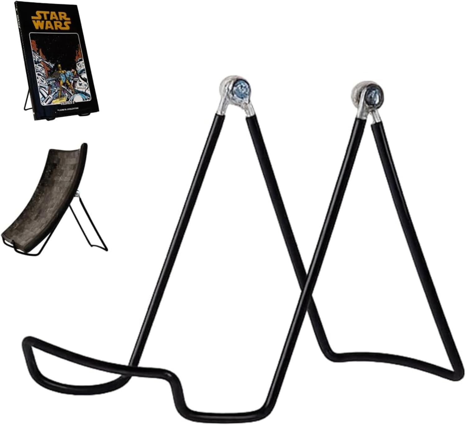 KINGDOM SOLUTIONS MADE IN USA 6-Pack Adjustable Black Metal Easels - Book Stand - Sturdy Plate Stand for Art, Pictures, Books, Frames - Unique on the Market