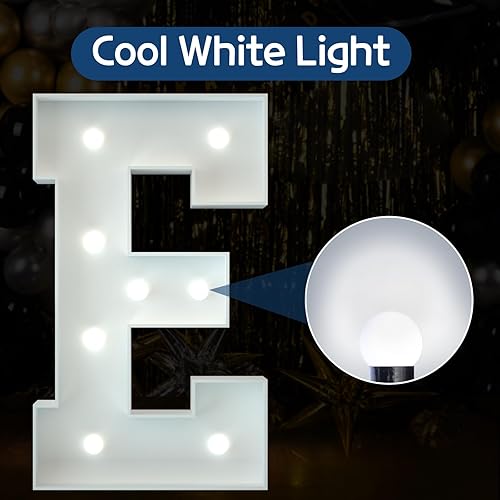 Miniatura 8 de imprsv Letras iluminadas de marquesina de 4 pies, letras blancas frías iluminadas C, letras grandes de marquesina para decoraciones de fiestas,