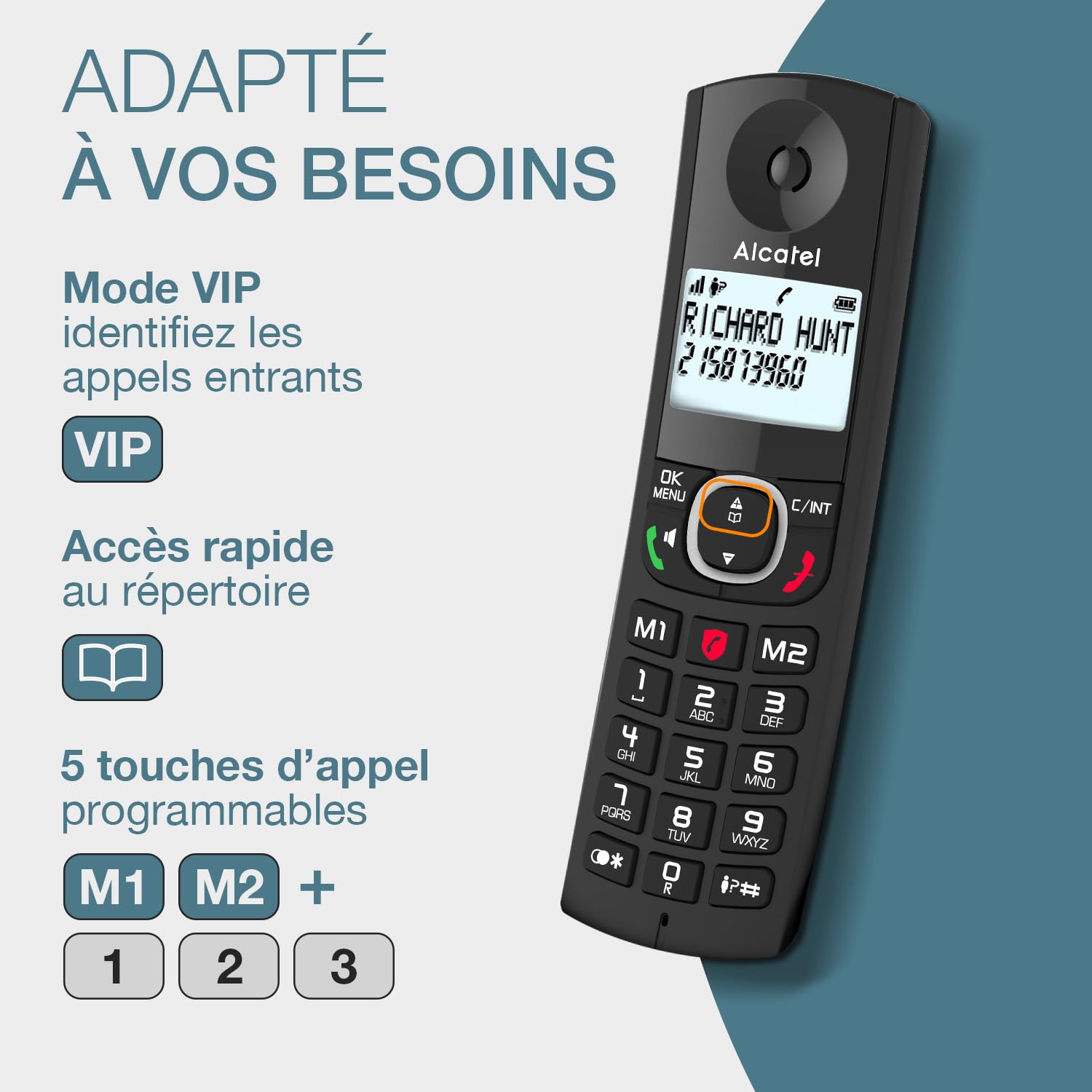 Téléphone sans fil - ALCATEL - F530 Voice - Répondeur, blocage d'appels