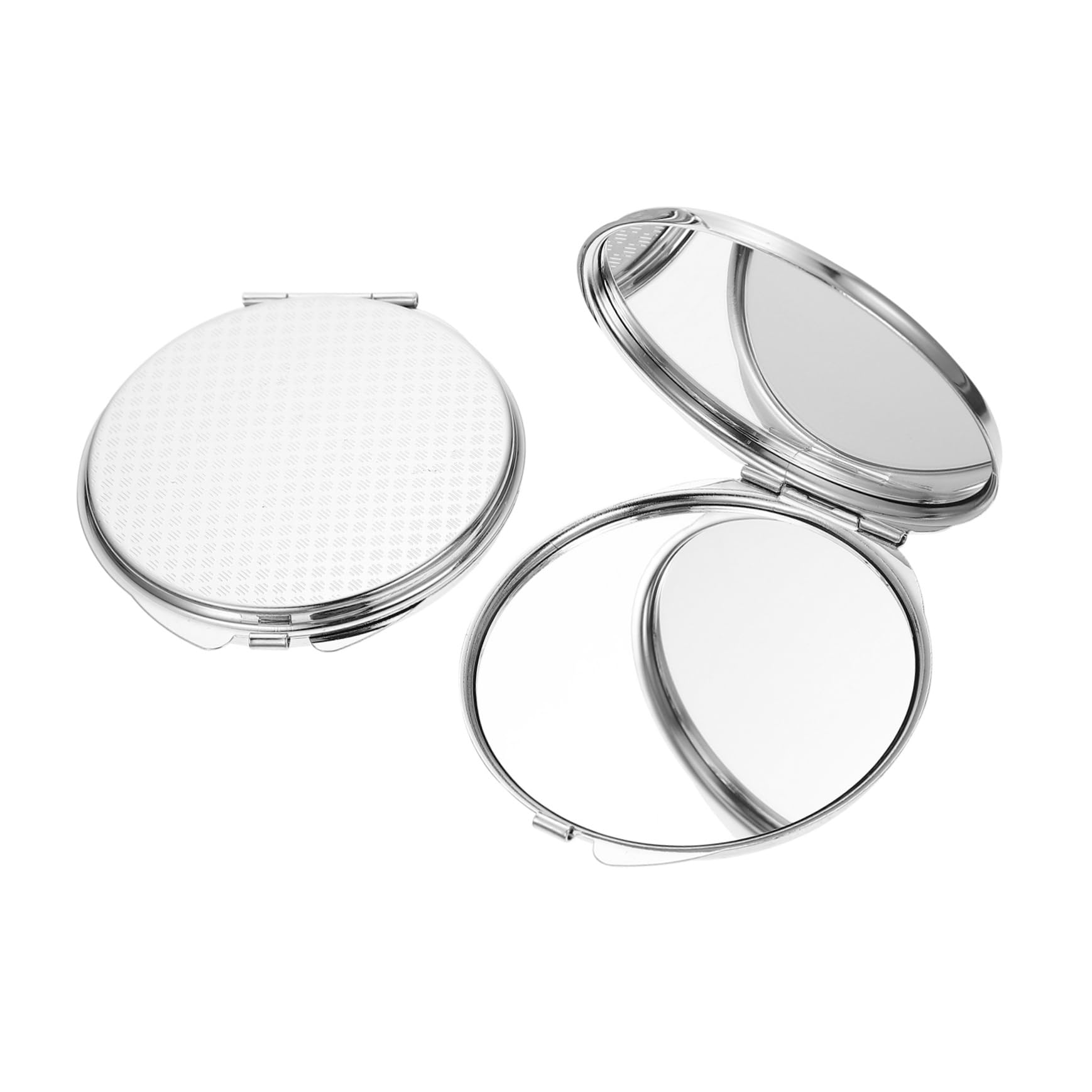 Miroir de maquillage compact rond portable pour voyage - Lot de 3 ensembles de 2 pièces