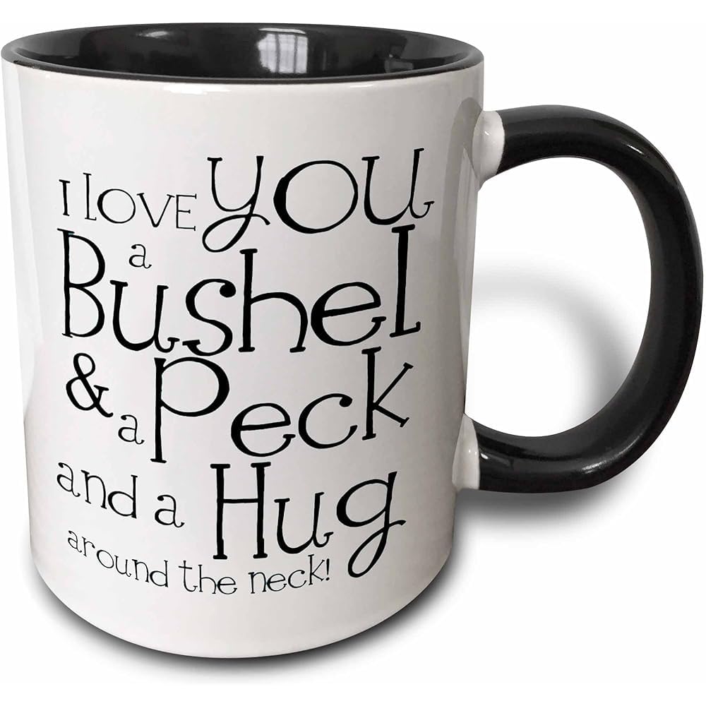 Custom Mug with Handle Tea Cups 330Ml, I Love You A Bushel & Peck and A Hug Around The Neck Mug Cup Funny for Office Home Friend