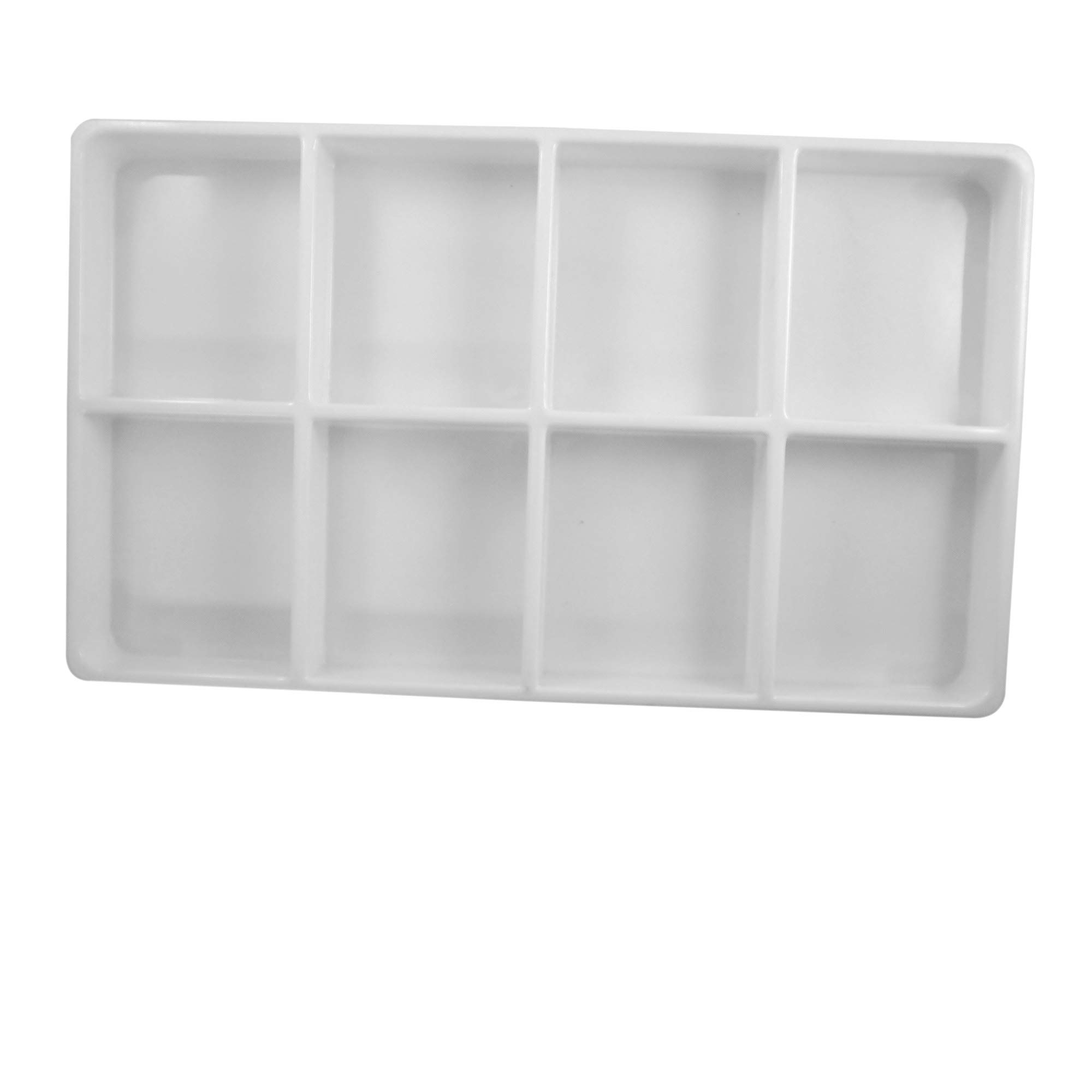 N'icePackaging - Bandeja de plástico blanco con 8 compartimentos para almacenamiento, organización, exhibición, ventas, apilamiento, clasificación, varios tamaños