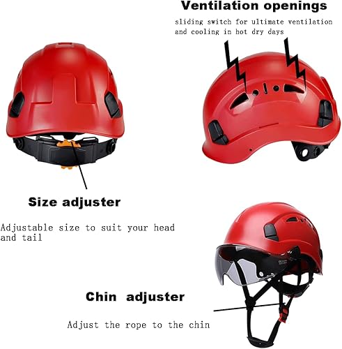 Miniatura 5 de Cascos De Construcción Casco de Seguridad con Visera 6 Puntos Ajustable Suspensión ANSI Z89.1 Tipo I Clase C Hardhats, Cascos De Construcción