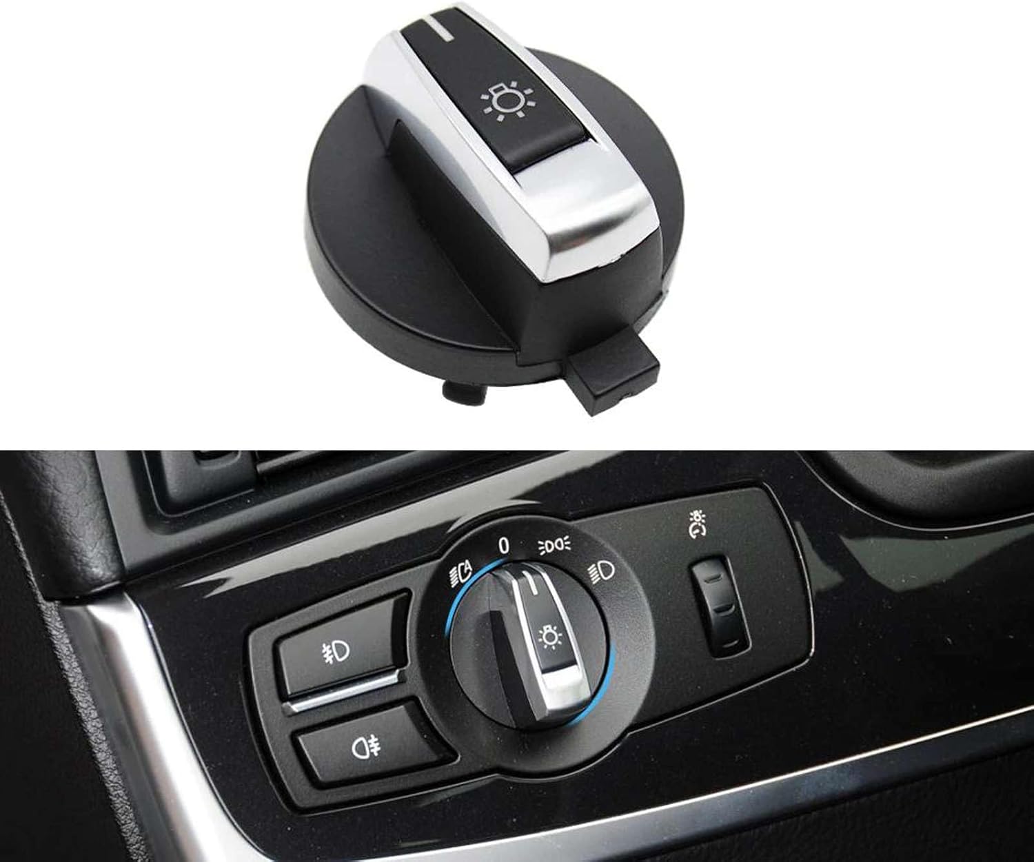 Car Headlight Lamp Rotary Button Foglight Switch Cover Panel,Fit for BMW 5 5GT 6 7 X3 X4 Series F10 F11 F07 F06 F01 F25 F26