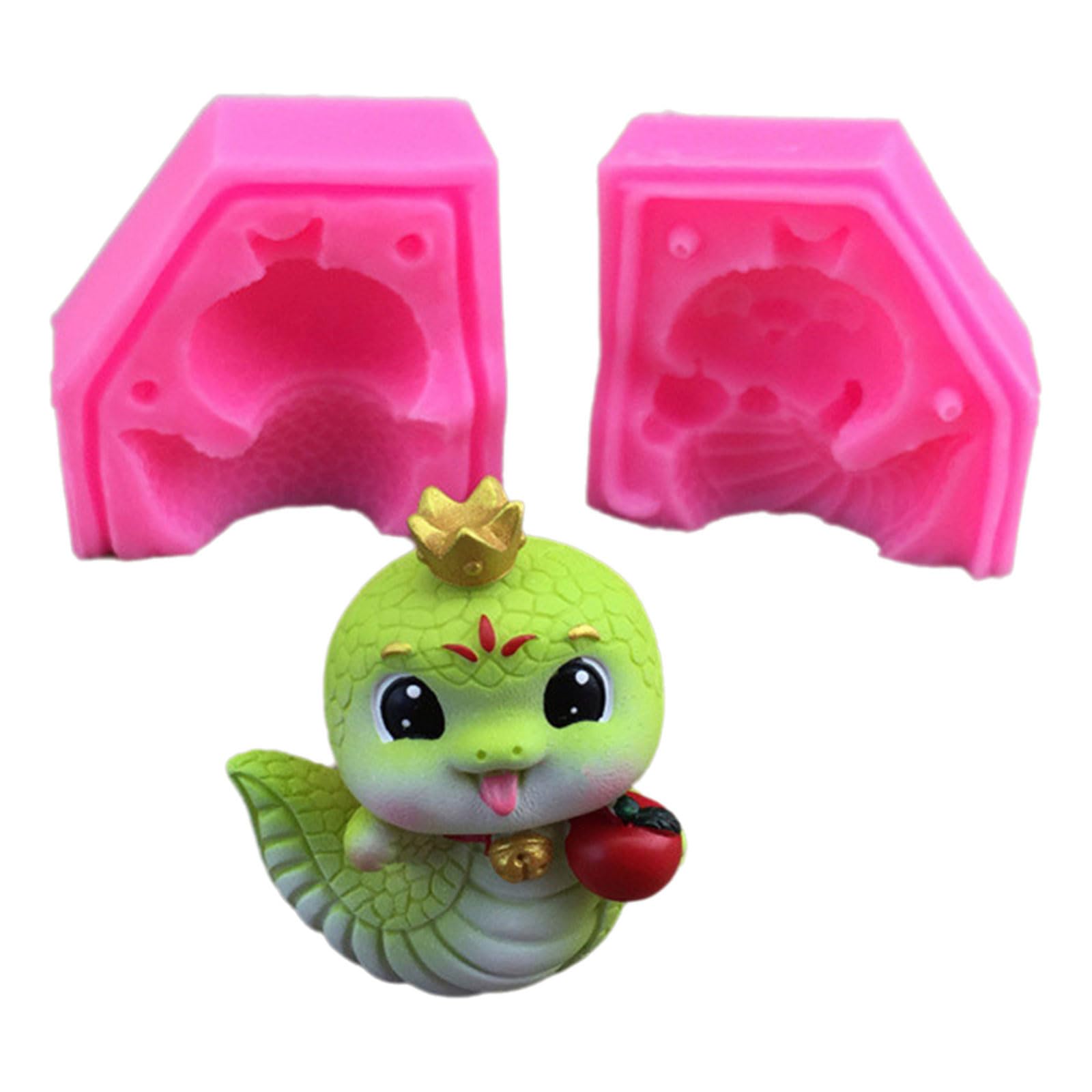 MICFENY Desk Ornament Mould Flexible Silicone Mold for 3D Snake Figurine Shaped Decoration Gypsum Mold Jewelry Making Supplies