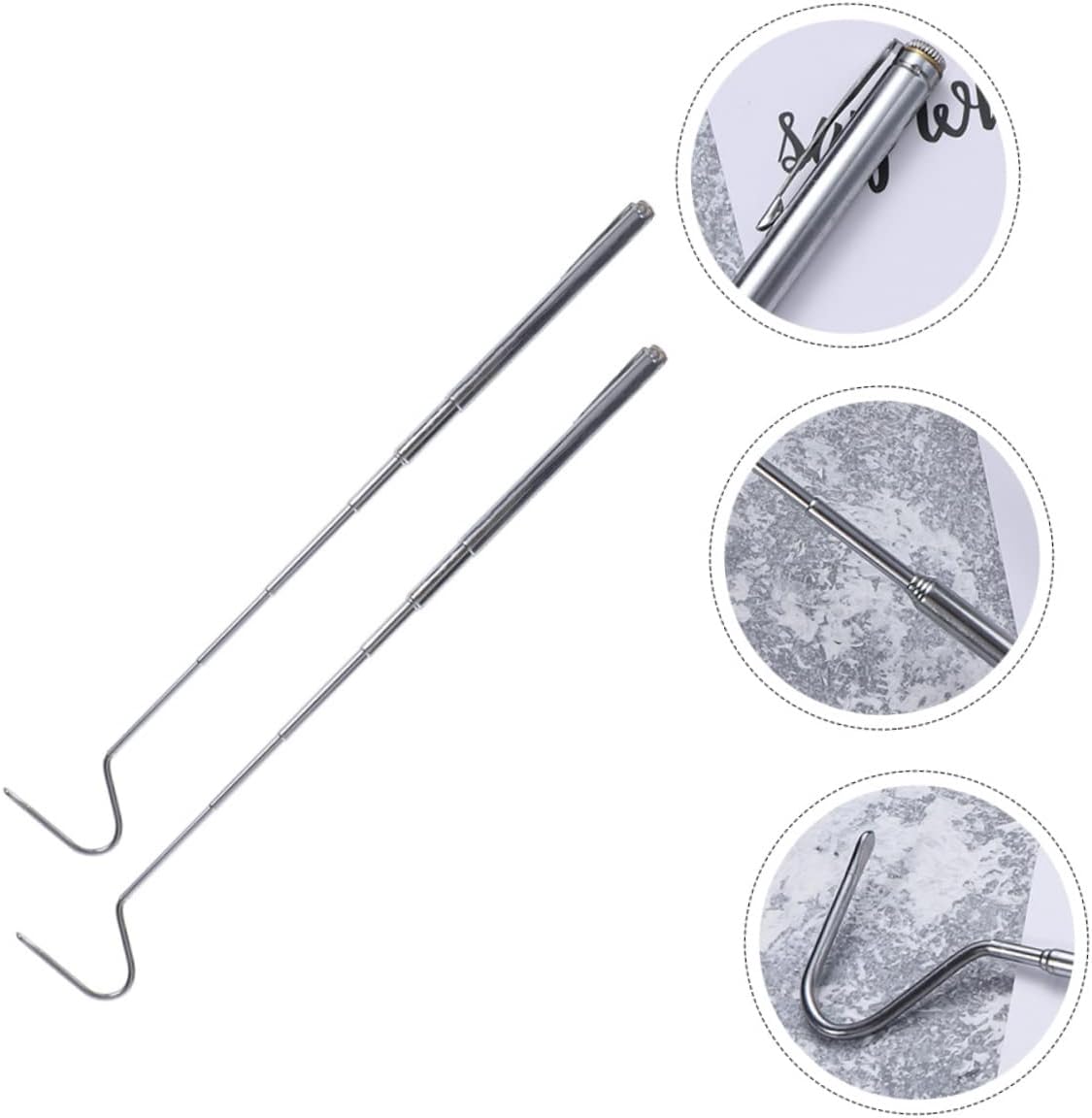SUPVOX Practical Snake Catching Hooks 2pcs Large Snake Grabbers Retractable Hooks