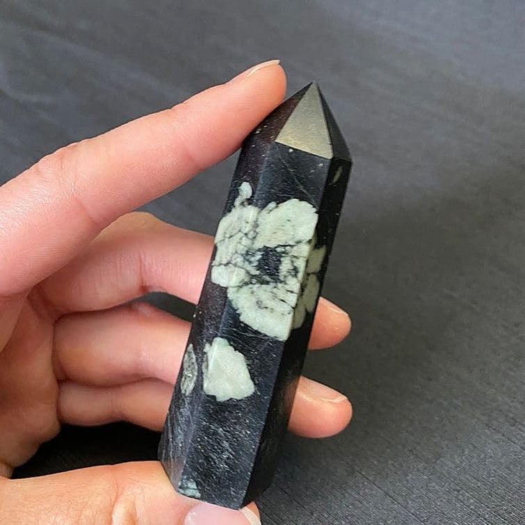 Natural Chrysanthemum Stone Healing Crystal Wand Point 65mm-75mm for Fengshui Decoration 3pc