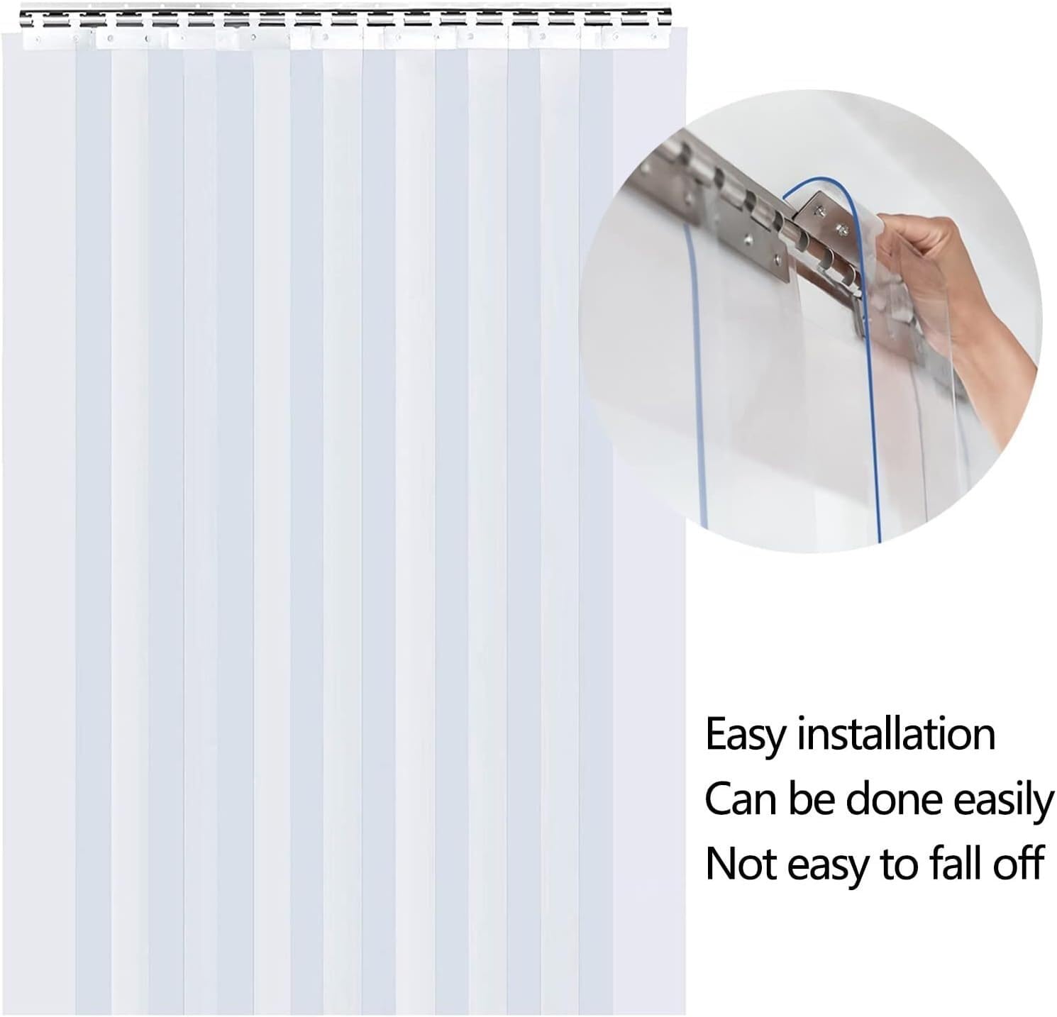 Generico Tenda a Strisce in PVC per Porte di Celle frigorifere - Plastica Trasparente Impermeabile da 25 mm, divisorio termoisolante per ristorazione e Celle frigorifere - Facile da installare, effic